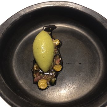 Topolobampo - Tomatillo cactus agave sorbet with poblano cherry salsa - Mexican Near Me - Chicago, Illinois Topolobampo - Tomatillo cactus agave sorbet with poblano cherry salsa - Mexican Near Me - Chicago, Illinois