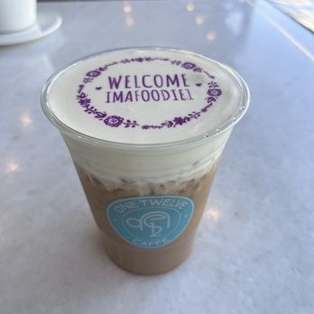 One Twelve Caffe - My iced honey lavender latte with custom printable design (!) - Coffee & Tea Near Me - Downey, California One Twelve Caffe - My iced honey lavender latte with custom printable design (!) - Coffee & Tea Near Me - Downey, California