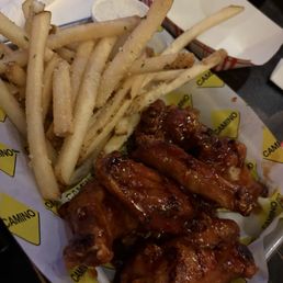 Korean bbq wings and fries