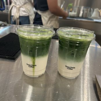 Three Fields Coffee - iced matcha latte with agave - Coffee & Tea Near Me - Alhambra, California Three Fields Coffee - iced matcha latte with agave - Coffee & Tea Near Me - Alhambra, California