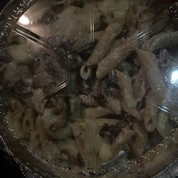 Alfredo braised short rib and mushroom penne