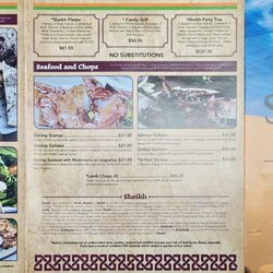 Exterior pages of the takeout menu