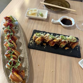 Season Fin Sushi - 2 rolls one was the special the other was a soft shell crab roll. Both delicious. - Sushi Bars Near Me - Chico, California Season Fin Sushi - 2 rolls one was the special the other was a soft shell crab roll. Both delicious. - Sushi Bars Near Me - Chico, California