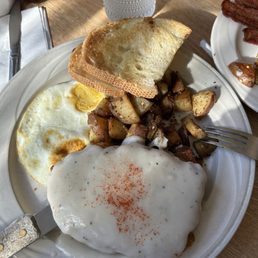 Chicken fried steak with eggs Chicken fried steak with eggs
