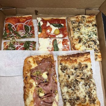 ZeroZero39 Pizzeria - Top left to right: Pesto Onion , Burrata, and Truffle Porcini (best in my opinion) Bottom left to right: Mortadella and Doppio Zero - Pizza Near Me - Anaheim, California ZeroZero39 Pizzeria - Top left to right: Pesto Onion , Burrata, and Truffle Porcini (best in my opinion) Bottom left to right: Mortadella and Doppio Zero - Pizza Near Me - Anaheim, California