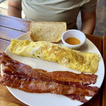 Farmhouse Cafe - Mediterranian Omelet, candied bacon, homemade jam - Breakfast & Brunch Near Me - Honolulu, Hawaii
