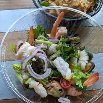 Glin Thai Bistro - seafood salad, great flavor if you like lime and spicy food. - Thai Near Me - Brooklyn, New York Glin Thai Bistro - seafood salad, great flavor if you like lime and spicy food. - Thai Near Me - Brooklyn, New York