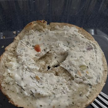 Bagels & Brew - Works bagel with cucumber dill cream cheese - Bagels Near Me - Lake Forest, California Bagels & Brew - Works bagel with cucumber dill cream cheese - Bagels Near Me - Lake Forest, California
