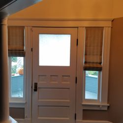Budget Blinds of San Gabriel Valley - Custom side door roman shades.