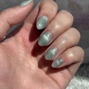 Bombshell Nails & Spa - builder gel with cat eye polish - Nail Salons Near Me - Elk Grove, California Bombshell Nails & Spa - builder gel with cat eye polish - Nail Salons Near Me - Elk Grove, California