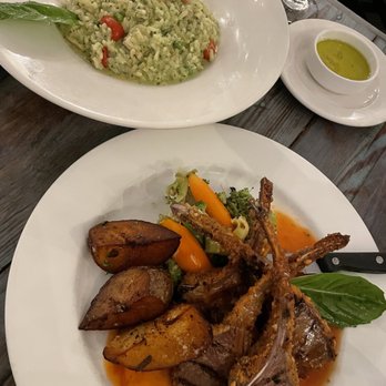 La Mezzaluna - Pesto risotto and lamb chops - Italian Near Me - Princeton, New Jersey La Mezzaluna - Pesto risotto and lamb chops - Italian Near Me - Princeton, New Jersey