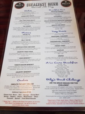 Menu photo 8 Billy's Cafe Burlington, WA