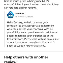 Safeway - The stores assistant manager, telling me to appropriate my review. My review is going to stay.