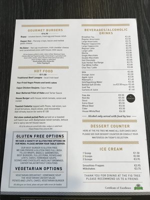 Menu photo 2 The Fig Tree Restaurant Kilkenny, KK Menu photo 2 The Fig Tree Restaurant Kilkenny, KK