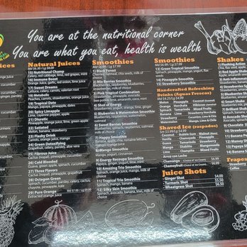 D’Todo Natural - Menu - Juice Bars & Smoothies Near Me - Bell, California