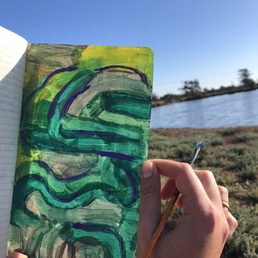 Painting by the lake