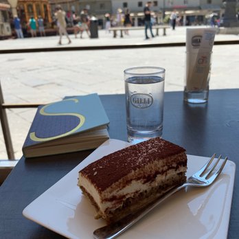 Gilli - Tiramisu on the patio- heads up they charged 2 euros extra to eat on the patio compared to just eating inside the cafe. - Cafes Near Me - Florence, FI