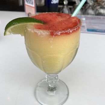 Taco Boy - Frozen Margarita with a splash of strawberry on the top. My favorite! - Mexican Near Me - Summerville, South Carolina