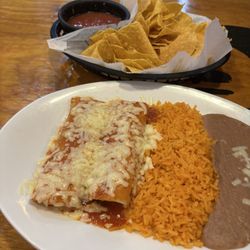 Coyoacan Mexican Restaurant - Valdosta - C. Enchilada, Rice, and Beans Combo