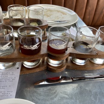 Flyover Brewing Company - Beer flights in propeller-shaped holders - Breweries Near Me - Scottsbluff, Nebraska