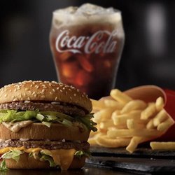 BigMac, French fries, and Coca-Cola.