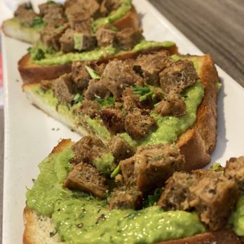Happy Cafe - Avocado toast with vegan sausage - Cafes Near Me - Virginia Beach, Virginia Happy Cafe - Avocado toast with vegan sausage - Cafes Near Me - Virginia Beach, Virginia