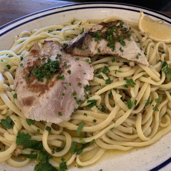 Fish - Fish of the day, yellowtail jack, on pasta - Seafood Near Me - Sausalito, California