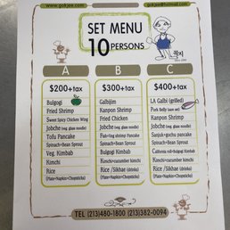 Catering prices in English