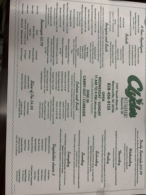 Menu photo 1 Clyde's Restaurant Waynesville, NC Menu photo 1 Clyde's Restaurant Waynesville, NC