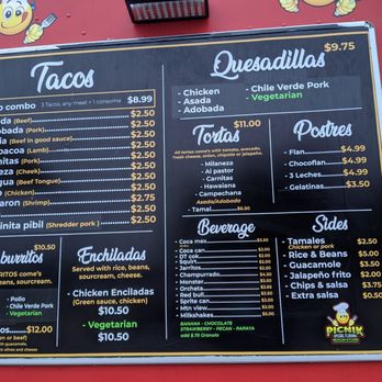 Picnik Mexican Kitchen - Menu - Food Trucks Near Me - Woodinville, Washington