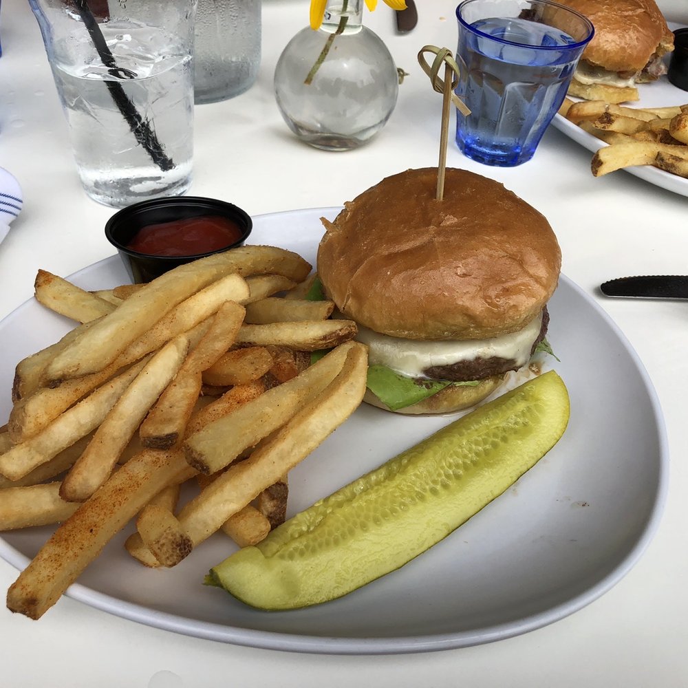 Brix Brine - Three Pines Burger with Old Bay French Fries - Seafood Near Me - Ogunquit, Maine