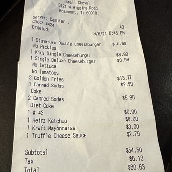 Small Cheval- Rosemont - $$$ - Burgers Near Me - Rosemont, Illinois