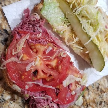 Deli Belly - This was supposed to be a Pastrami and swiss sandwich NO lettuce or tomato. - Delis Near Me - El Cajon, California Deli Belly - This was supposed to be a Pastrami and swiss sandwich NO lettuce or tomato. - Delis Near Me - El Cajon, California