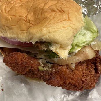 Pies 'n' Thighs - Chicken Sammie (take out). 25 min drive home and still delicious. Sandwich was already squished in it's aluminum foil wrap. - Southern Near Me - Brooklyn, New York Pies 'n' Thighs - Chicken Sammie (take out). 25 min drive home and still delicious. Sandwich was already squished in it's aluminum foil wrap. - Southern Near Me - Brooklyn, New York