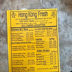 Hong Kong Fresh - Menu