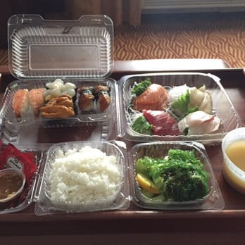 Shinsei Sushi - Sashimi combo, ebi nigiri, unit nigiri, hotate nigiri, miso, rice and seaweed salad. So good! - Japanese Near Me - Medford, Oregon Shinsei Sushi - Sashimi combo, ebi nigiri, unit nigiri, hotate nigiri, miso, rice and seaweed salad. So good! - Japanese Near Me - Medford, Oregon