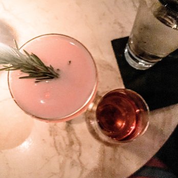 Garage - I got the Indian Paintbrush (left) and my husband got some whiskey neat. - Cocktail Bars Near Me - Austin, Texas
