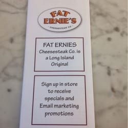 Fat Ernie's Cheesesteak - Menu!