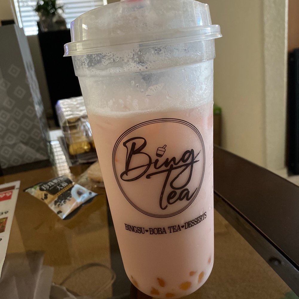Bing Tea - Rose Milk Tea with Boba - Desserts Near Me - Albuquerque, New Mexico