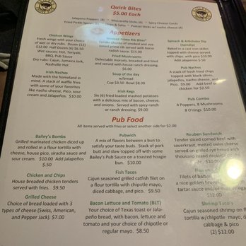 Bailey’s Irish Pub - Menu - American Near Me - Leavenworth, Kansas Bailey’s Irish Pub - Menu - American Near Me - Leavenworth, Kansas