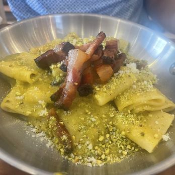 Mercato Italiano - Pasta carbonara with pistachio. - Italian Near Me - Naples, Florida Mercato Italiano - Pasta carbonara with pistachio. - Italian Near Me - Naples, Florida