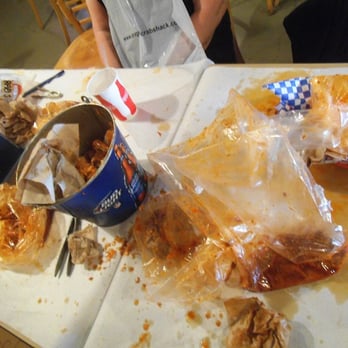 Angry Crab Shack - The aftermath of a deliciously messy fun meal. - Seafood Near Me - Mesa, Arizona