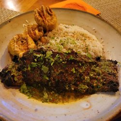 The Bungalow - Chimchurri steak, cilantro rice, elote corn