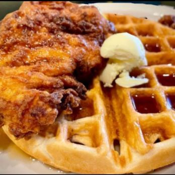 18 North Kitchen And Bar - Sunday Brunch: Chicken and waffle with Bourbon Bacon Jam - New American Near Me - Republic, Washington 18 North Kitchen And Bar - Sunday Brunch: Chicken and waffle with Bourbon Bacon Jam - New American Near Me - Republic, Washington
