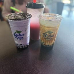 Taro smoothie with boba, love potion