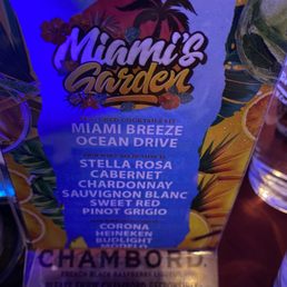 Drink menu