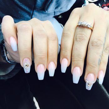 Luxe Nail Bar - Ombré with coffin tip by Lisa  Quality work I love !!! - Nail Salons Near Me - Tulsa, Oklahoma