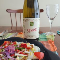 Old Port Wine & Cigar - Another winning pairing.Scallop crudu and 2018 Dr. Fischer Riesling. Thank you Jacques!