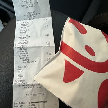 Chick-fil-A - My drive thru order with the Chick-fil-A- Chicken Sandwich that was missing from my order. - Fast Food Near Me - Ada, Oklahoma Chick-fil-A - My drive thru order with the Chick-fil-A- Chicken Sandwich that was missing from my order. - Fast Food Near Me - Ada, Oklahoma