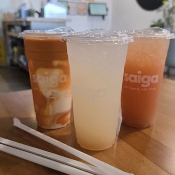 Saiga Vietnamese Eatery - Coconut Thai tea, lychee lemonade, lemon Guava green tea - Vietnamese Near Me - Irvine, California Saiga Vietnamese Eatery - Coconut Thai tea, lychee lemonade, lemon Guava green tea - Vietnamese Near Me - Irvine, California